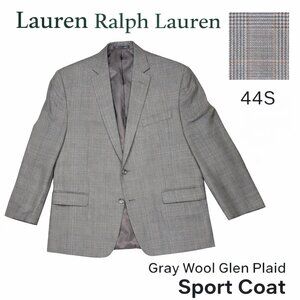 Lauren Ralph Lauren Wool Sport Coat Blazer Men 44S Gray Plaid